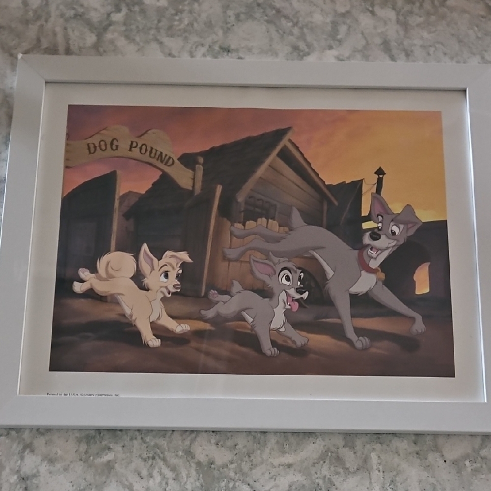 Disney Lady and the Tramp Framed Art Print